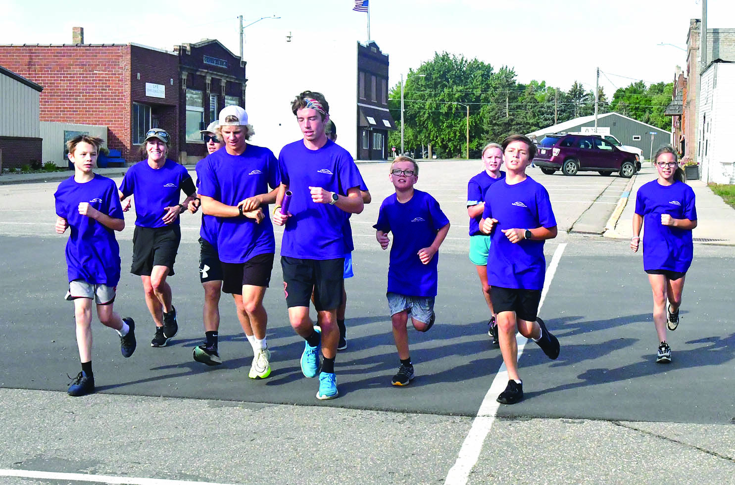 Runners arriving in Clinton during the Run to Remember